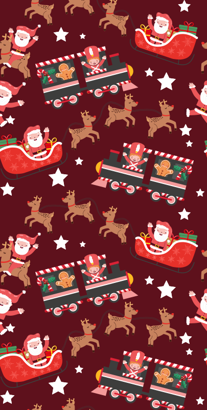 Tappeto vinile natale slitta di babbo natale - TenStickers