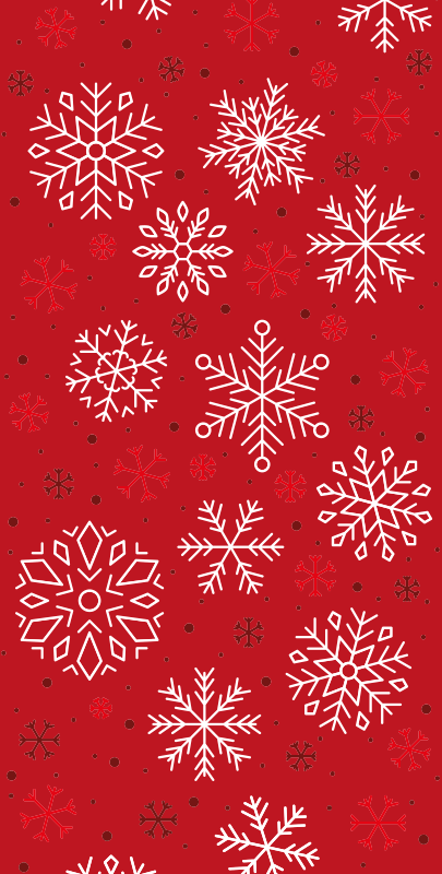 Tappeto vinile natale fiocchi di neve su sfondo rosso - TenStickers