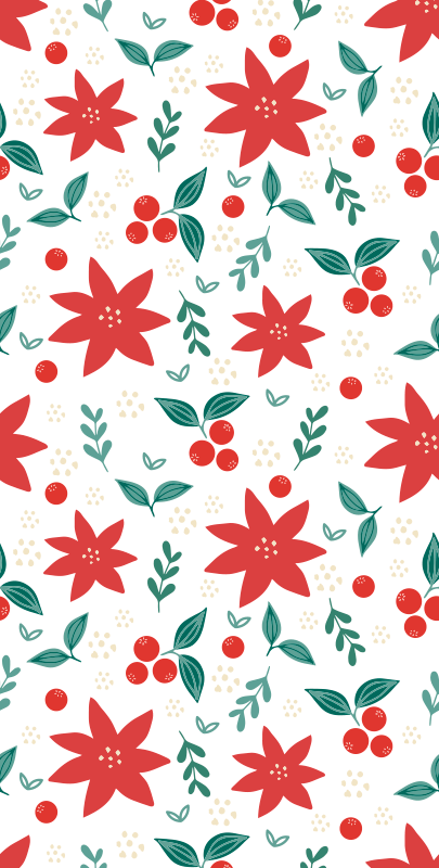 Tappeto vinile natale fiori di natale - TenStickers