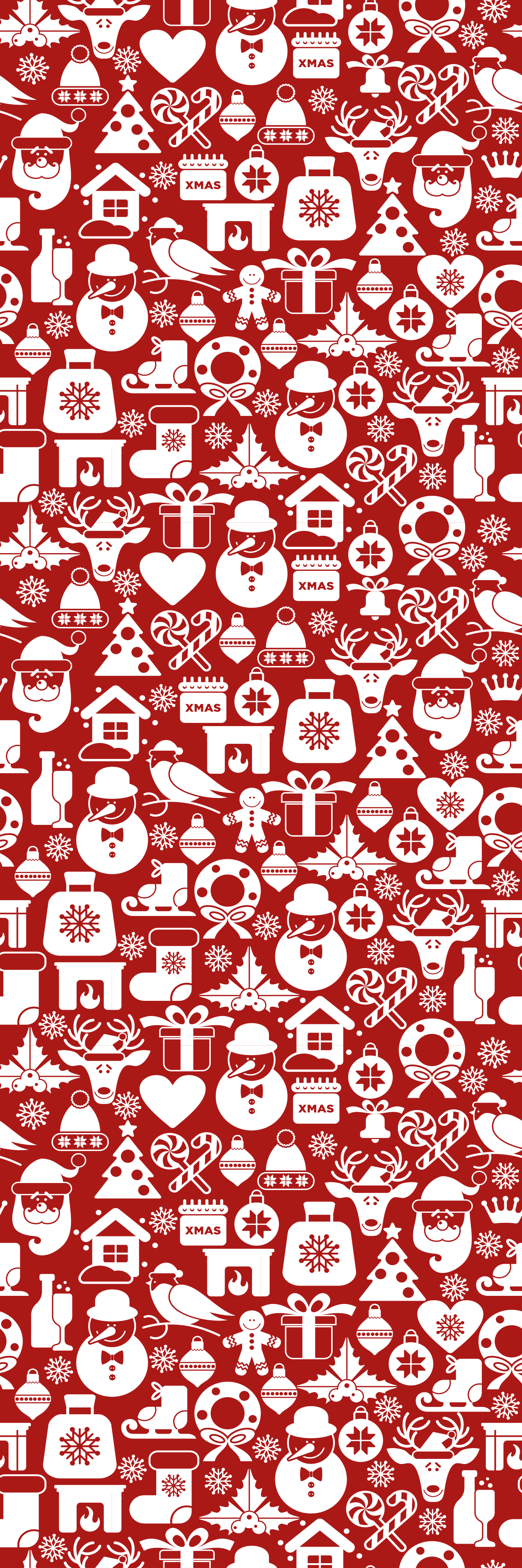 Tappeto vinile natale icone natalizie sfondo rosso - TenStickers
