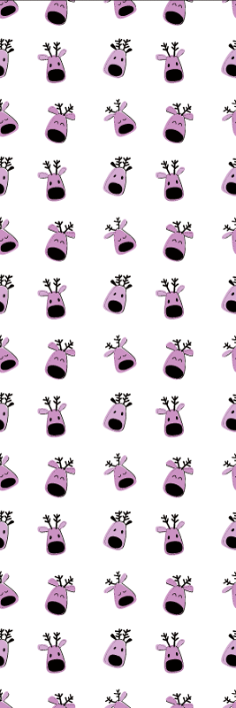 Tappeto vinile natale motivo renna rosa natale - TenStickers