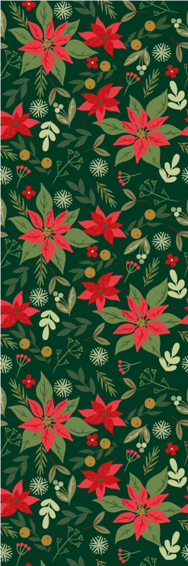 Tappeto vinile natale foglie decorazioni natalizie - TenStickers