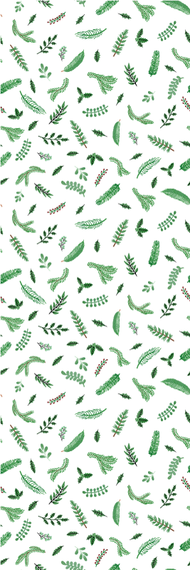 Tappeto vinile natale motivo foglie decorazioni natale - TenStickers