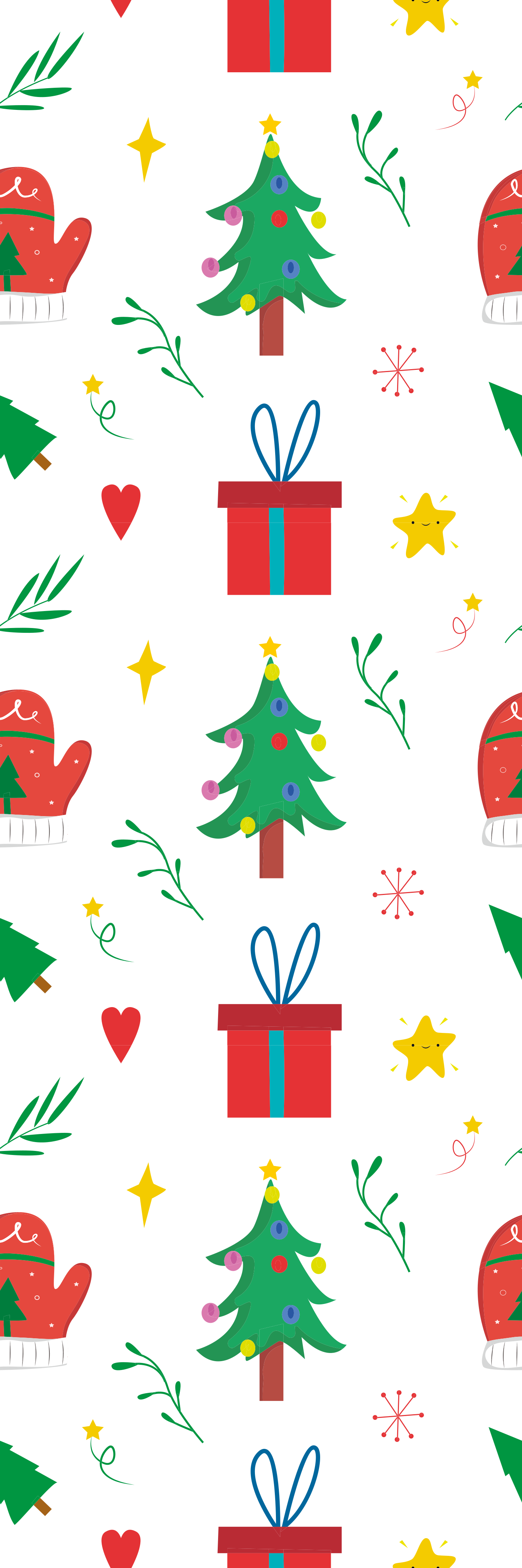 Tappeto vinile natale regali e guanti colorati - TenStickers