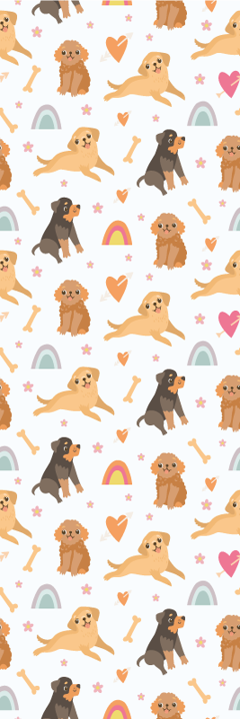 Tappeto vinile camera da letto motivo cane e arcobaleno - TenStickers