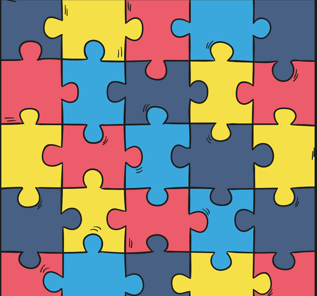 Tappeto vinile camera da letto puzzle arcobaleno - TenStickers
