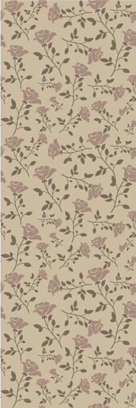Tappeto vinile camera da letto motivo rose vintage marroni - TenStickers