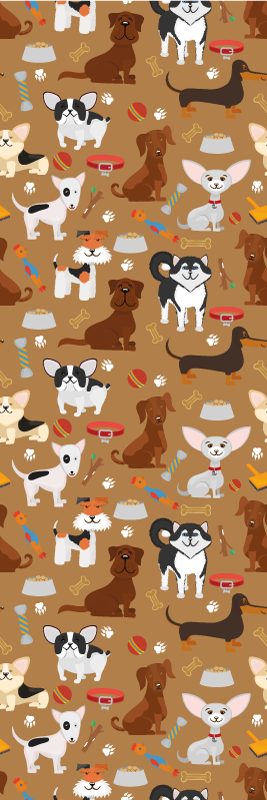 Tappeto vinile camera da letto diversi motivi cani carini - TenStickers
