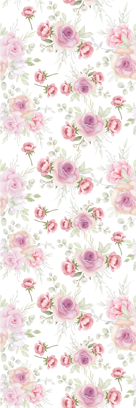 Tappeto vinile camera da letto motivo rosa e selvaggio - TenStickers