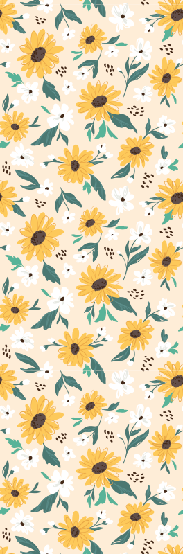 Tappeto vinile camera da letto sfondo beige girasole - TenStickers