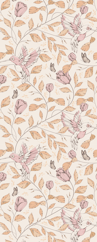 Tappeto vinile camera da letto motivo tulipani beige - TenStickers