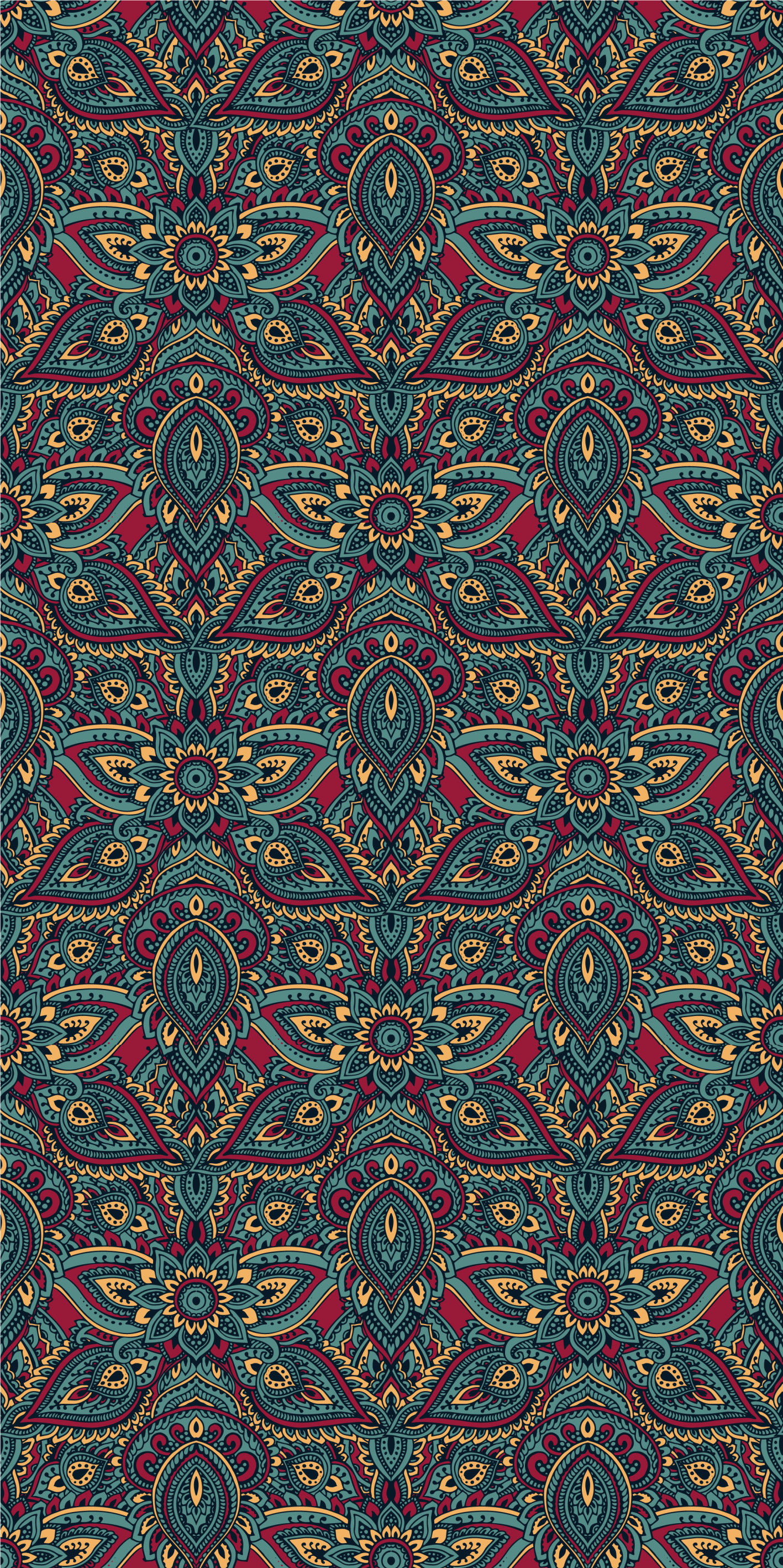 Tappeto vinile camera da letto motivo indiano rosso - TenStickers