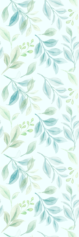 Tappeto vinile camera da letto foglie verdi sottili - TenStickers