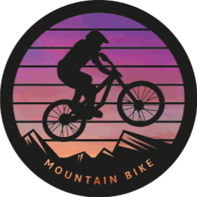 Tappeto vinile natura montagne mountainbiker - TenStickers