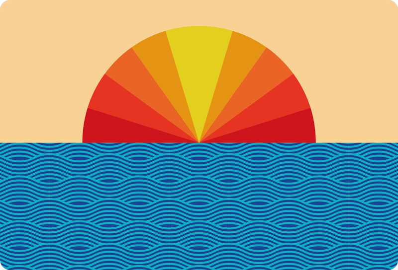 Tappeto vinile natura tramonto vintage laptop - TenStickers