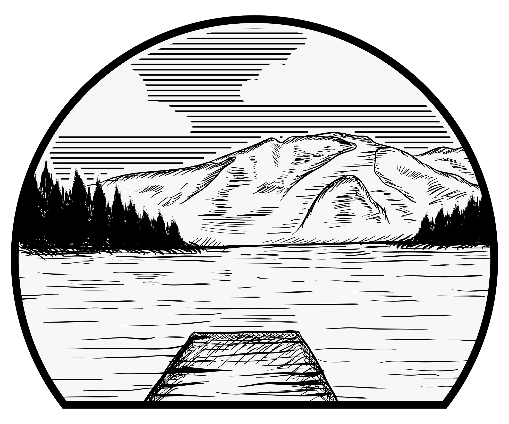 Tappeto vinile natura lago di pino motorhome - TenStickers