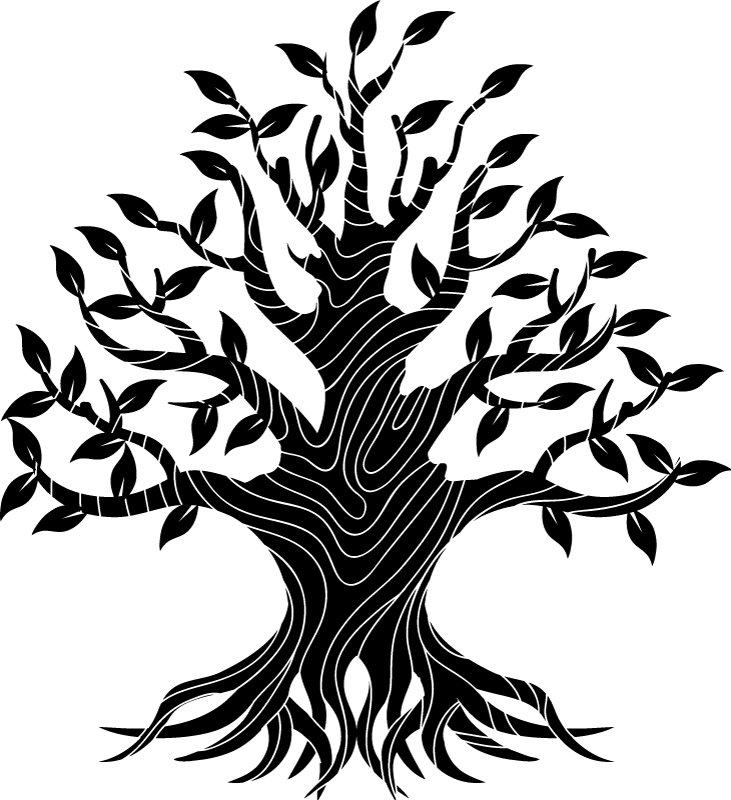 Tappeto vinile natura linee albero della vita - TenStickers