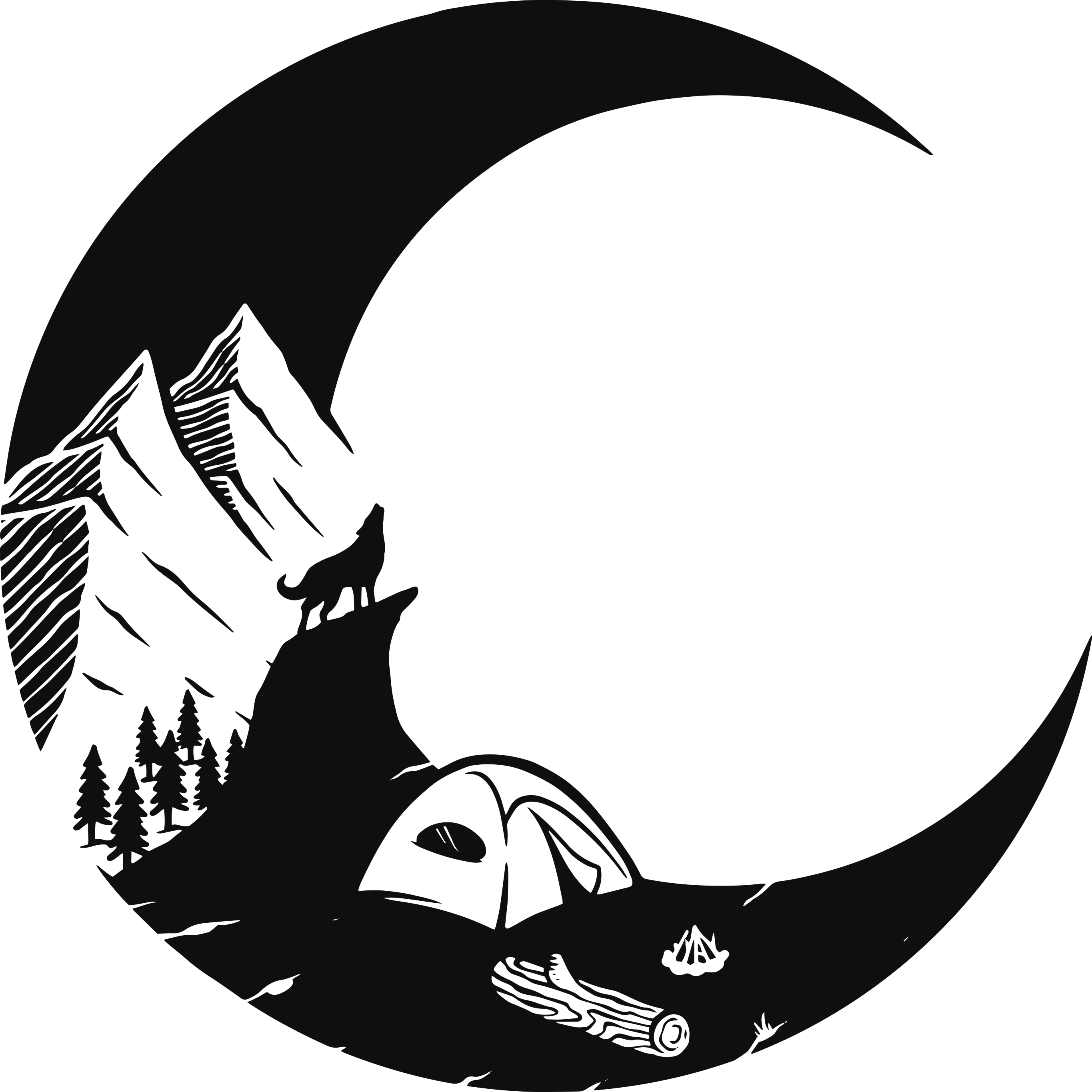 Tappeto vinile natura scena di campeggio in montagna - TenStickers