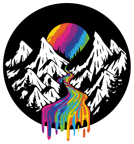 Tappeto vinile natura scena montagna arcobaleno - TenStickers