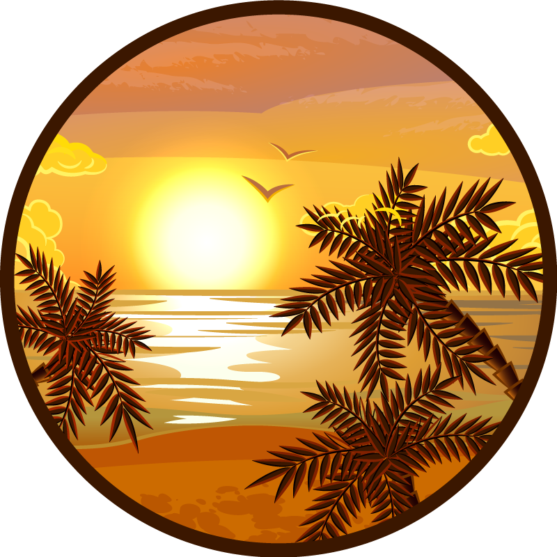 Tappeto vinile natura vista serene al tramonto - TenStickers