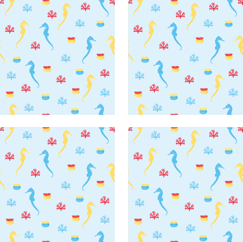 Tappeto vinile natura cavalluccio marino splash - TenStickers