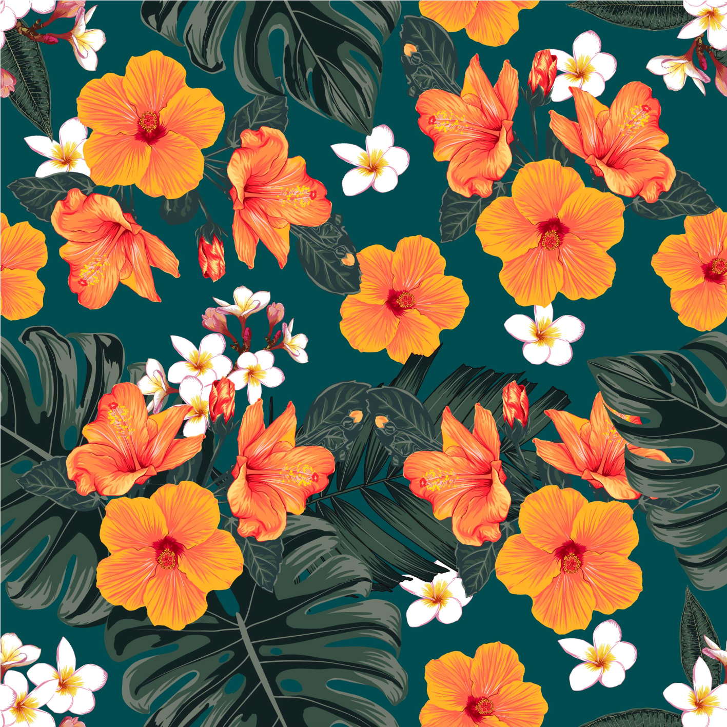Tappeto vinile natura composizione fiore esotico - TenStickers