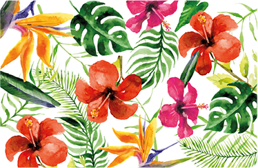 Tappeto vinile fiori adesivi monstera deliciosa - TenStickers