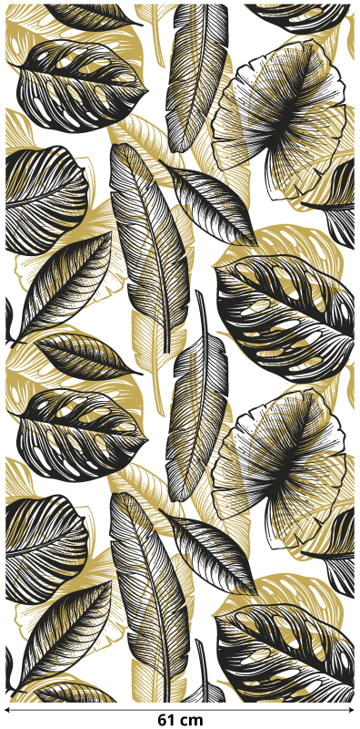 Tappeto vinile fiori piante tropicali eleganti - TenStickers