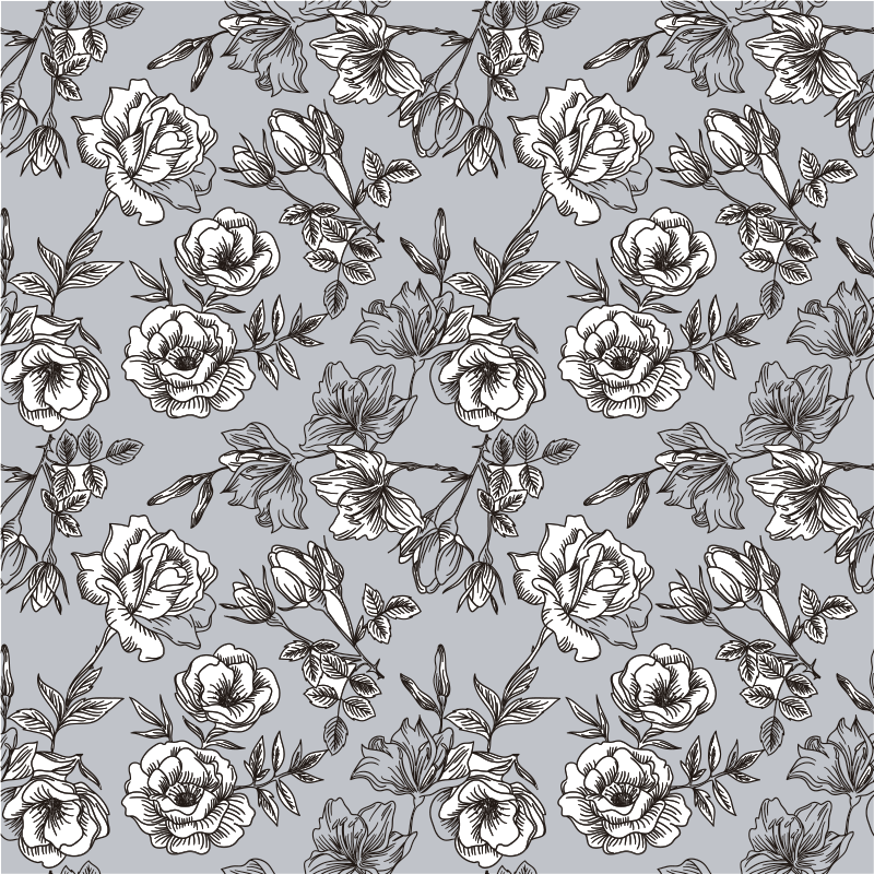 Tappeto vinile fiori fiori traslucidi - TenStickers