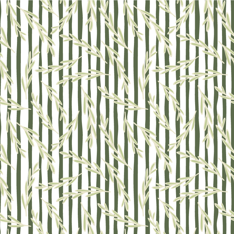 Tappeto vinile fiori motivi foglie sottili - TenStickers