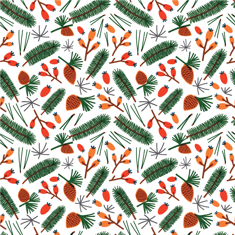 Tappeto vinile fiori foglie piante autunnali - TenStickers