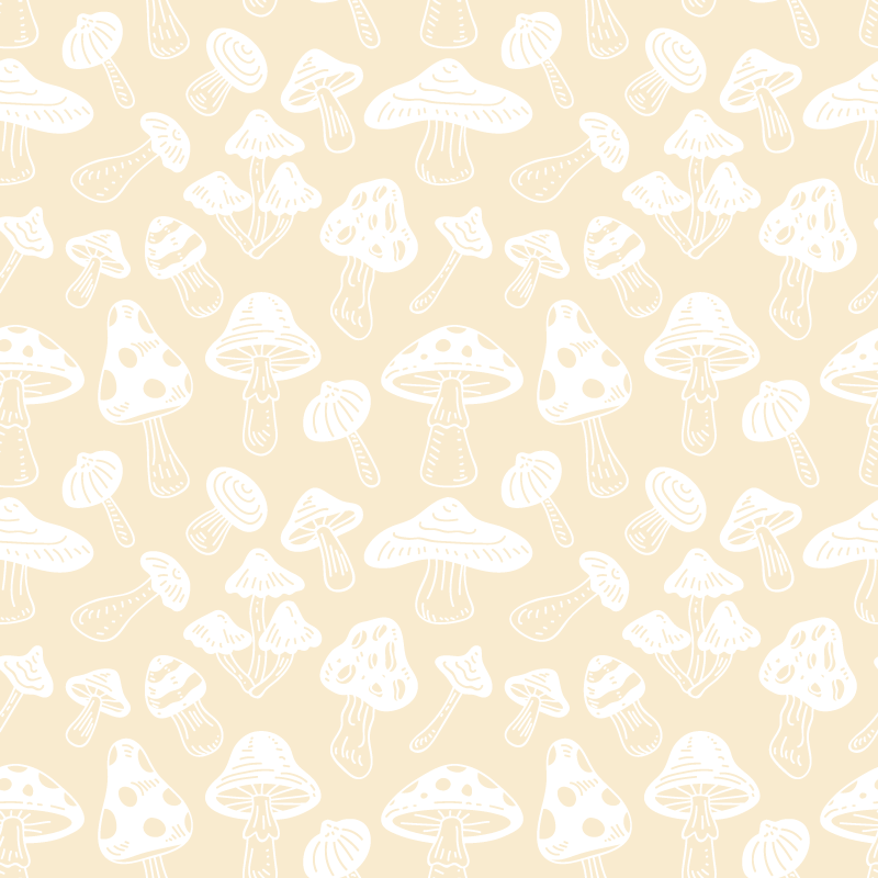 Tappeto vinile fiori design funghi beige - TenStickers