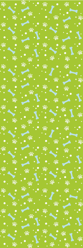 Tappeto vinile camera da letto zampa di cane blu e verde - TenStickers