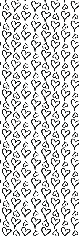 Tappeto vinile camera da letto icone cuore nere illustrate - TenStickers