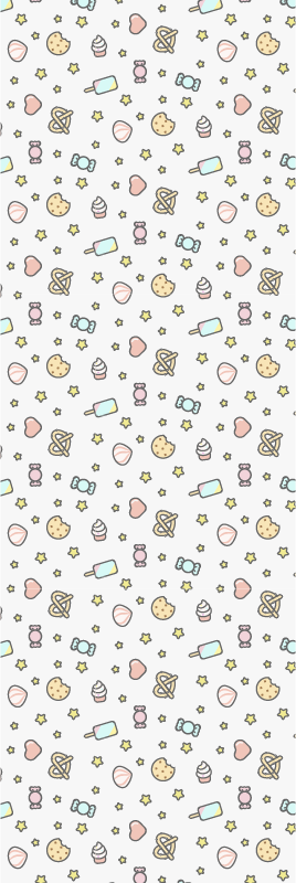 Tappeto vinile camera da letto snack faccini carini - TenStickers