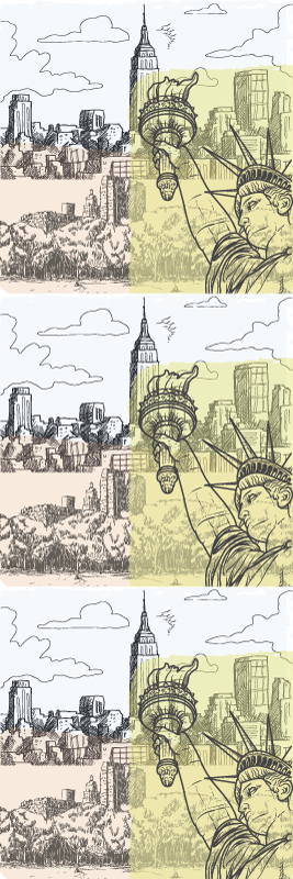 Tappeto vinile camera da letto collage vintage nyc - TenStickers