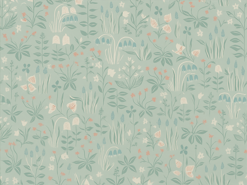 Tappeto vinile camera da letto floreale scandinavo - TenStickers