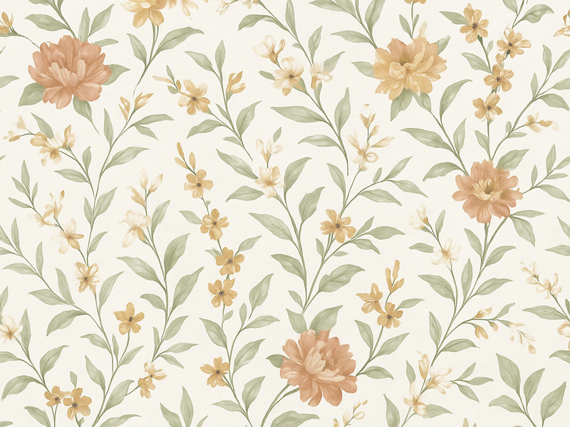 Tappeto vinile camera da letto fiore asiatico - TenStickers