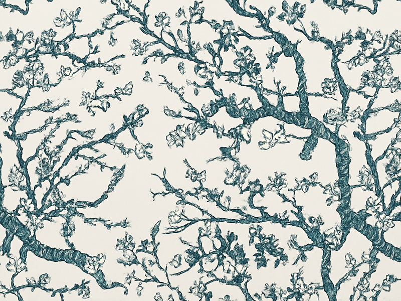 Tappeto vinile camera da letto design albero blu scuro - TenStickers