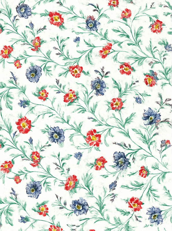 Tappeto vinile camera da letto design fiori retro - TenStickers