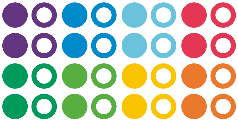 Tappeto vinile geometrico cerchi colori arcobaleno - TenStickers