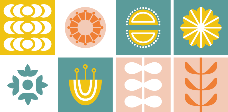 Tappeto vinile geometrico piastrelle norvegesi - TenStickers