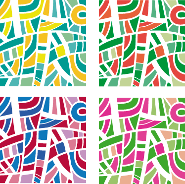 Tappeto vinile geometrico piastrelle multicolori - TenStickers