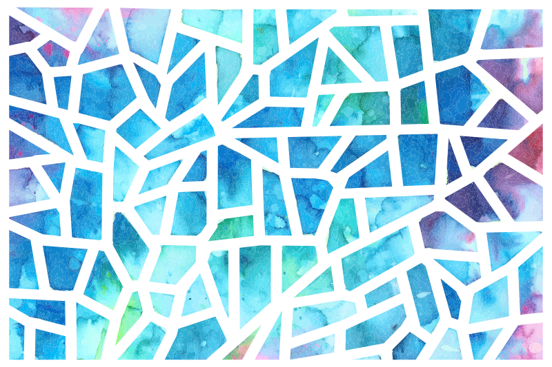 Tappeto vinile geometrico mosaico triangoli acquerello - TenStickers