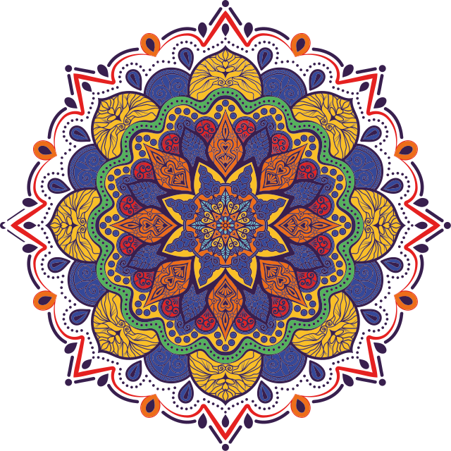 Tappeto vinile geometrico mandala floreale colorato - TenStickers
