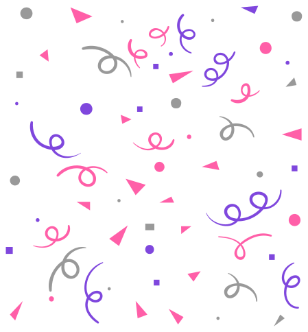 Tappeto vinile geometrico confetti grigi rosa e viola - TenStickers