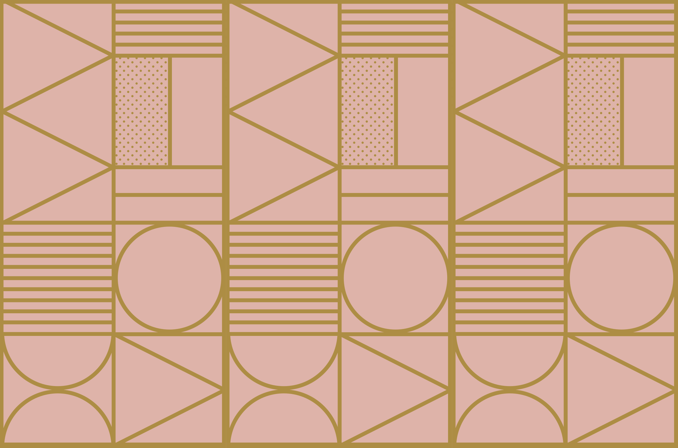 Tappeto vinile geometrico blocchi oro e rosa - TenStickers