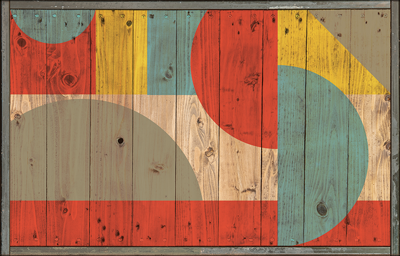 Tappeto vinile geometrico geometrie in legno - TenStickers