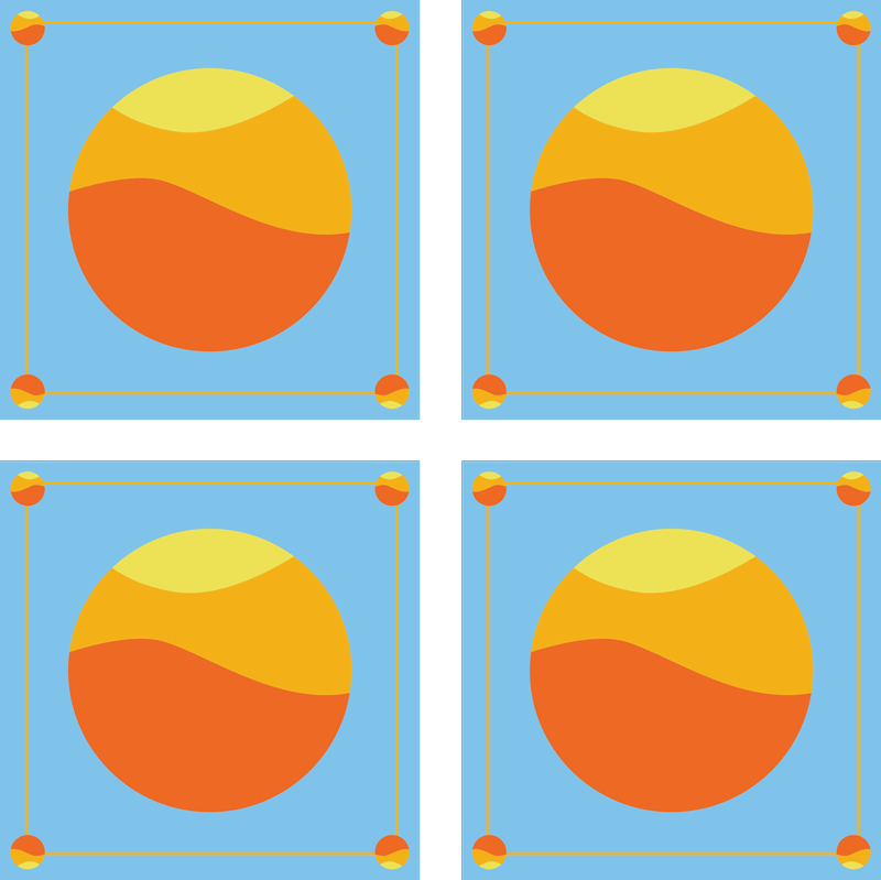 Tappeto vinile geometrico cerchi geometrici colorati - TenStickers