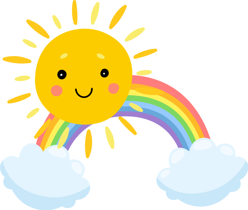 Tappeto vinile per bambini cielo sole e arcobaleno - TenStickers